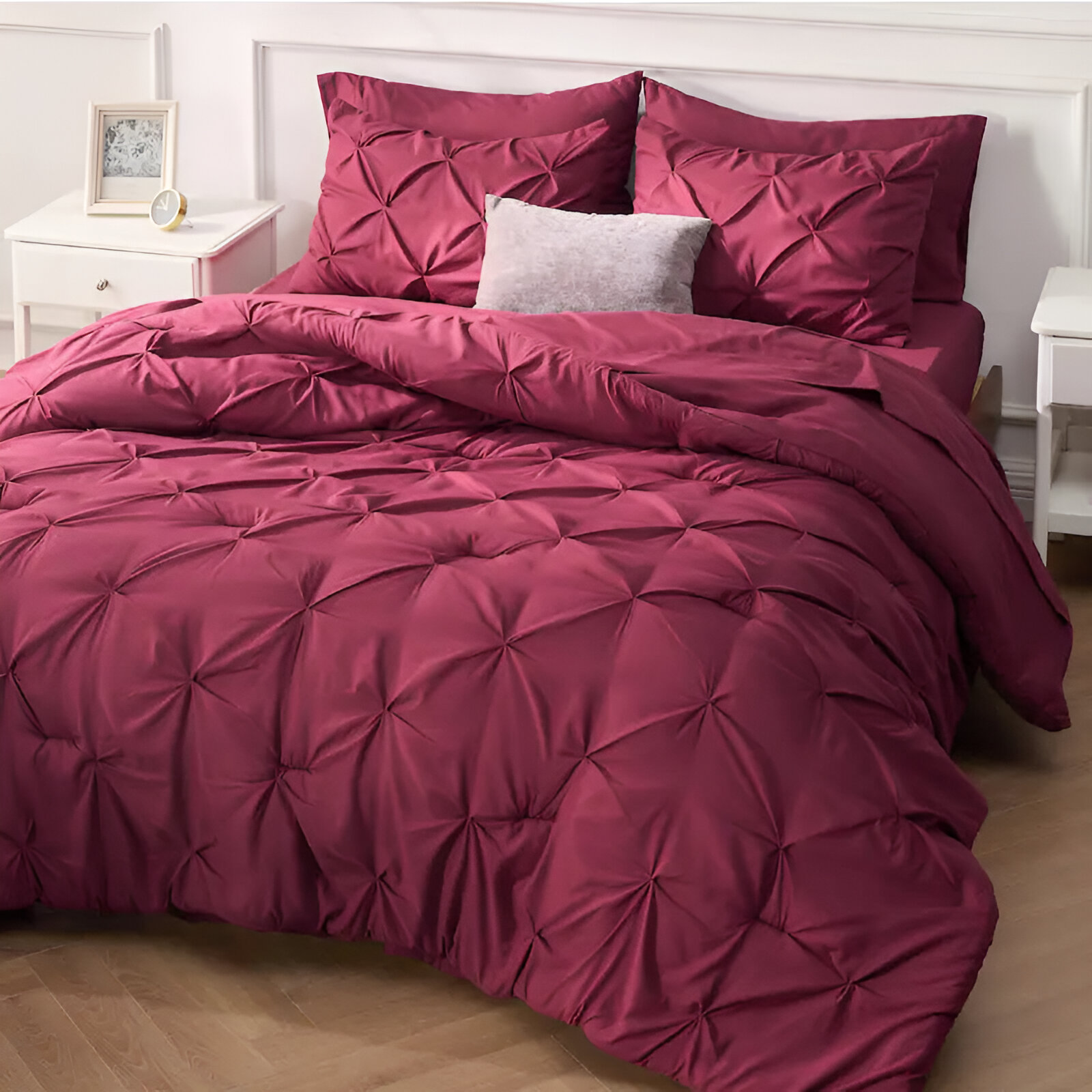 Pintuck Cross Pleated Duvet Set 