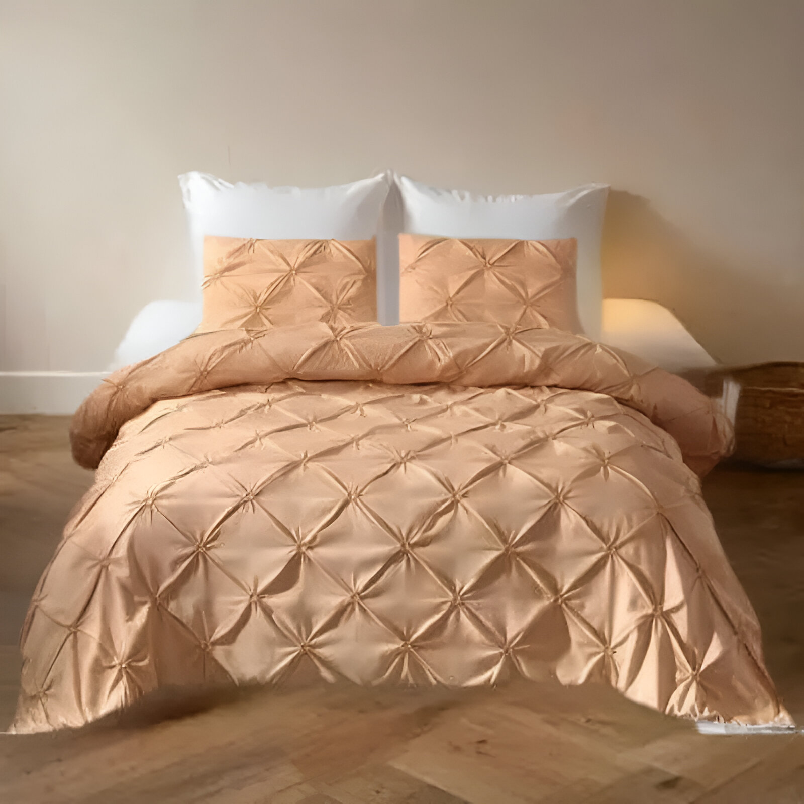 Pintuck Cross Pleated Duvet Set