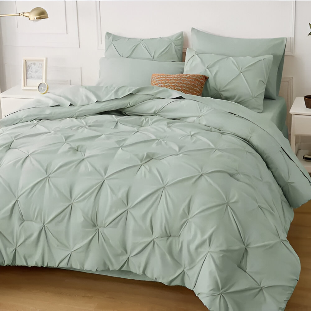 Pintuck Cross Pleated Duvet Set