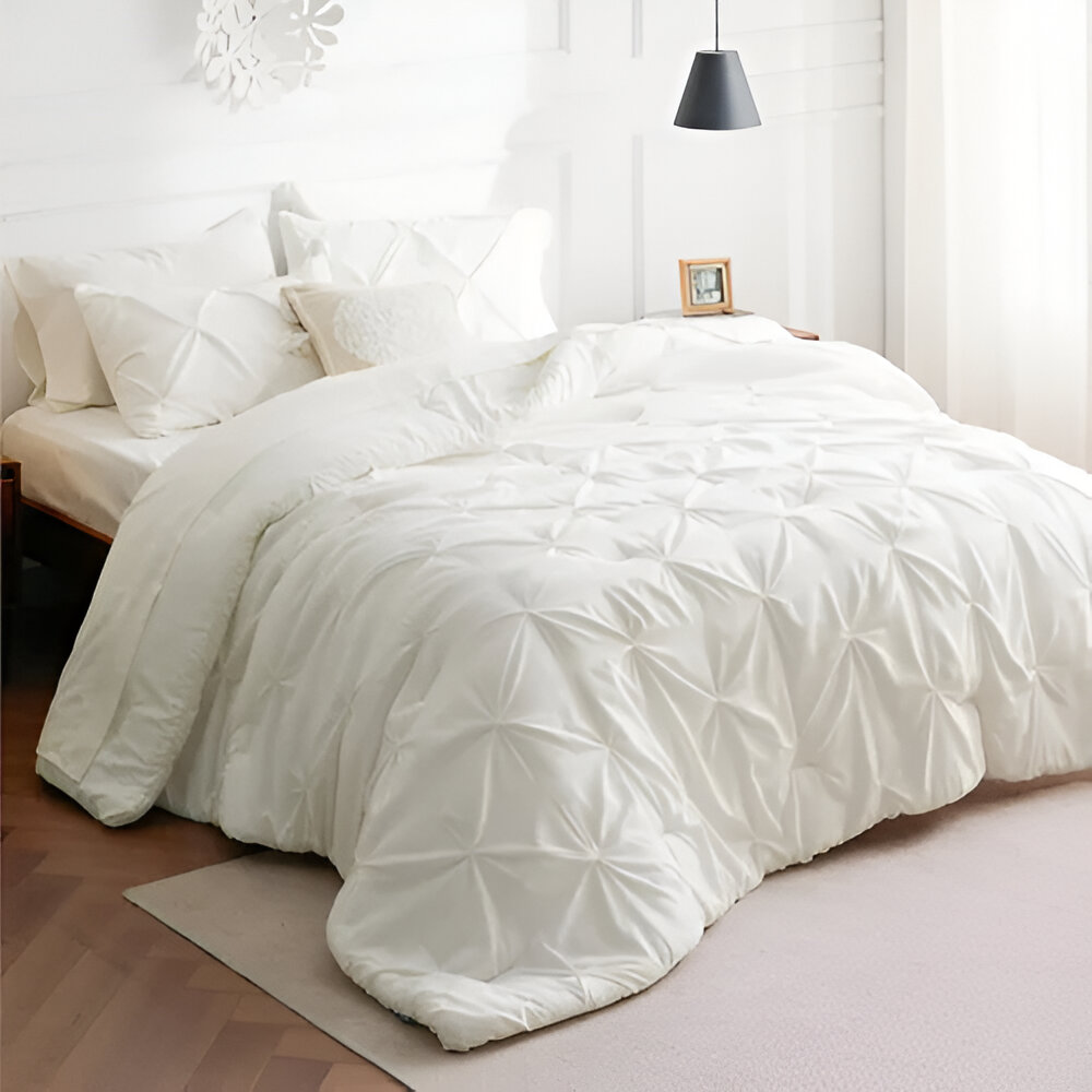 Pintuck Cross Pleated Duvet Set 