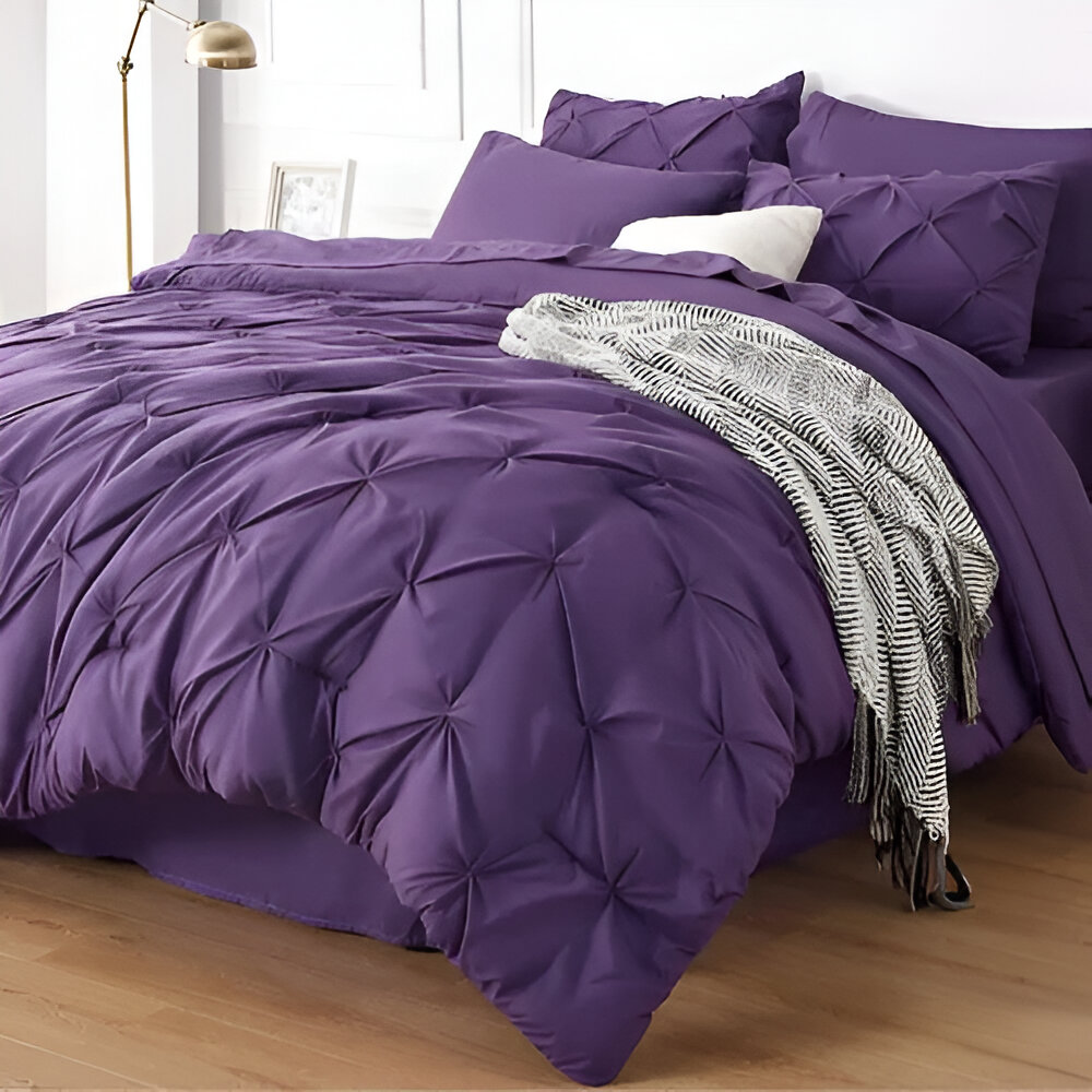 Pintuck Cross Pleated Duvet Set
