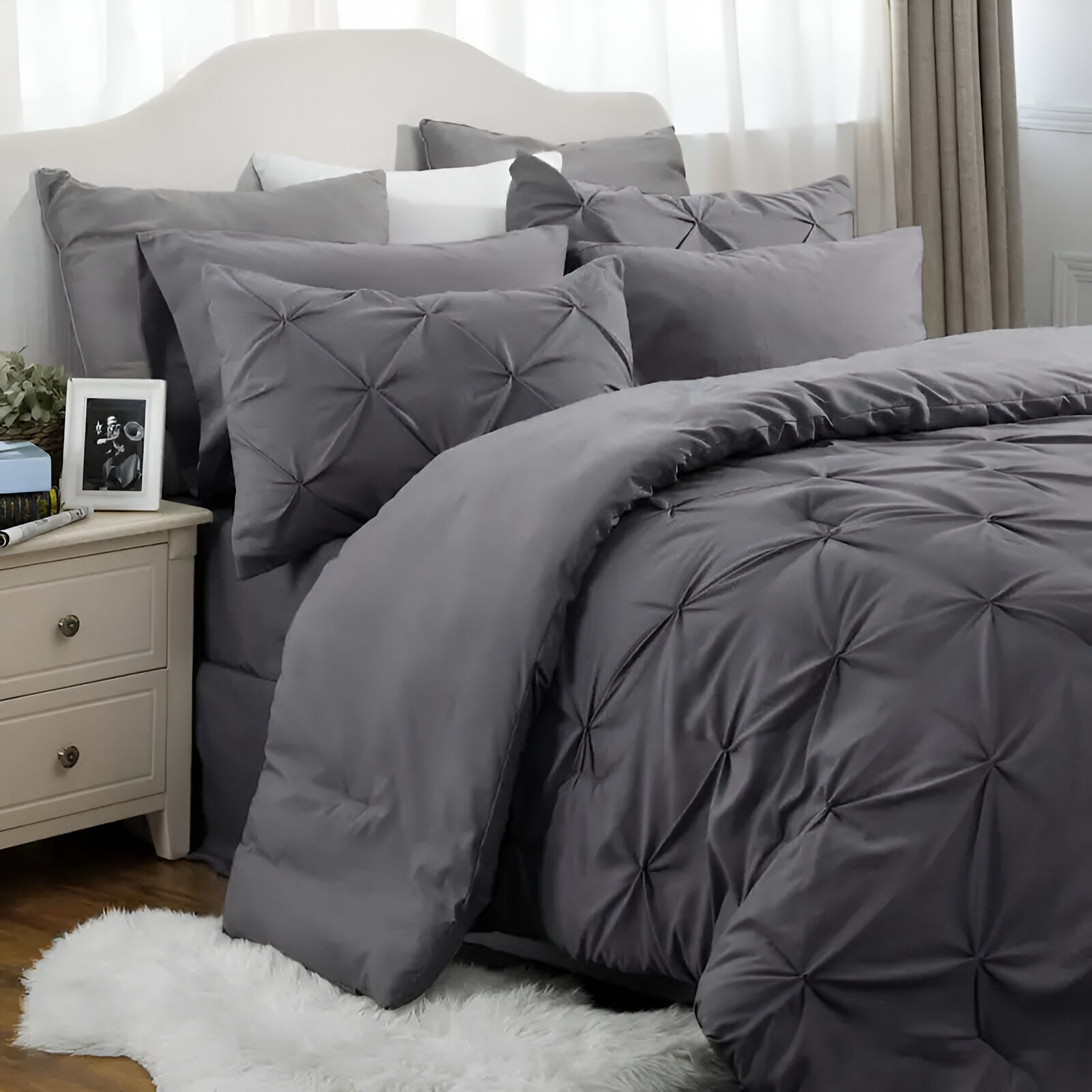 Pintuck Cross Pleated Duvet Set