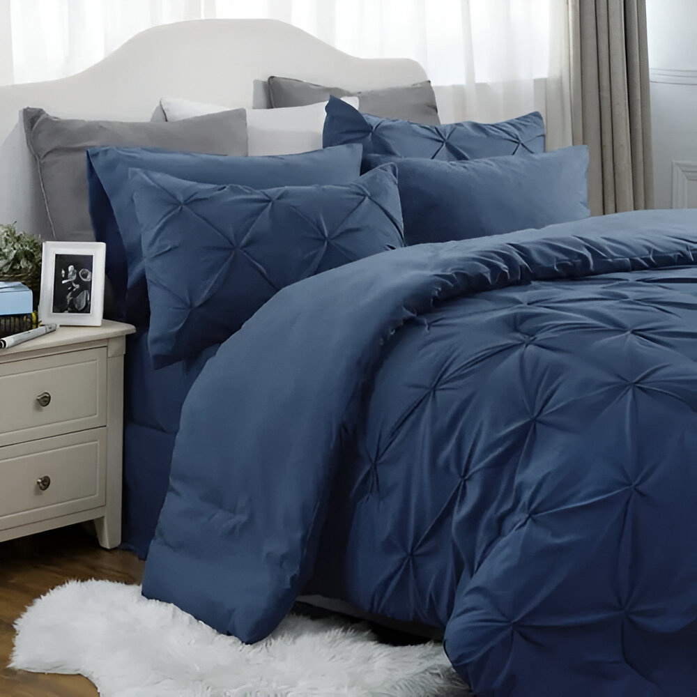 Pintuck Cross Pleated Duvet Set