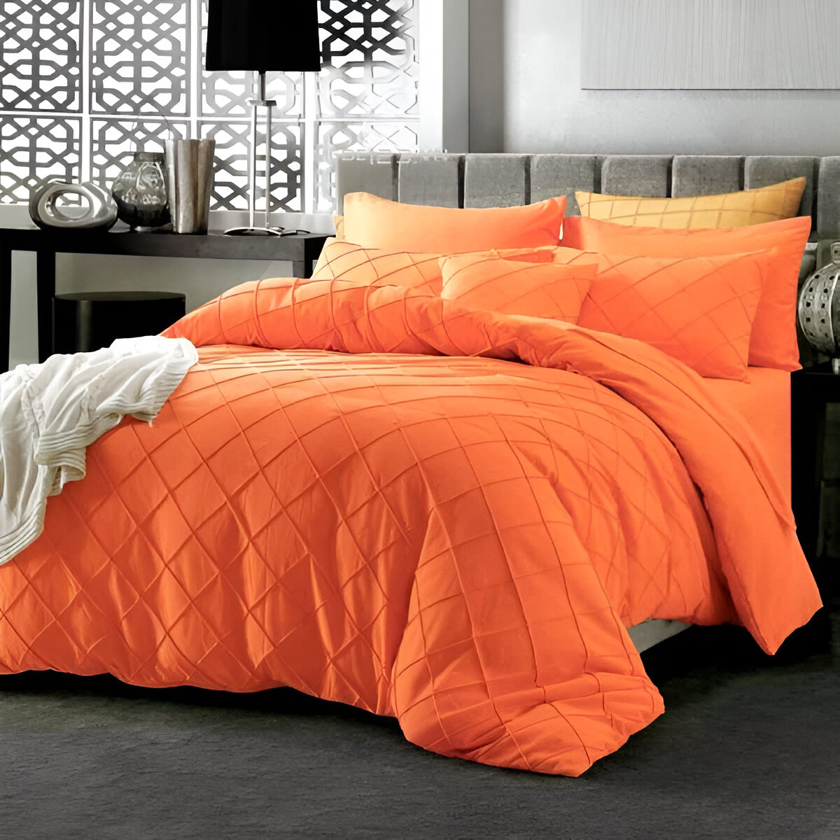 Pintuck Cross Pleated Duvet Set