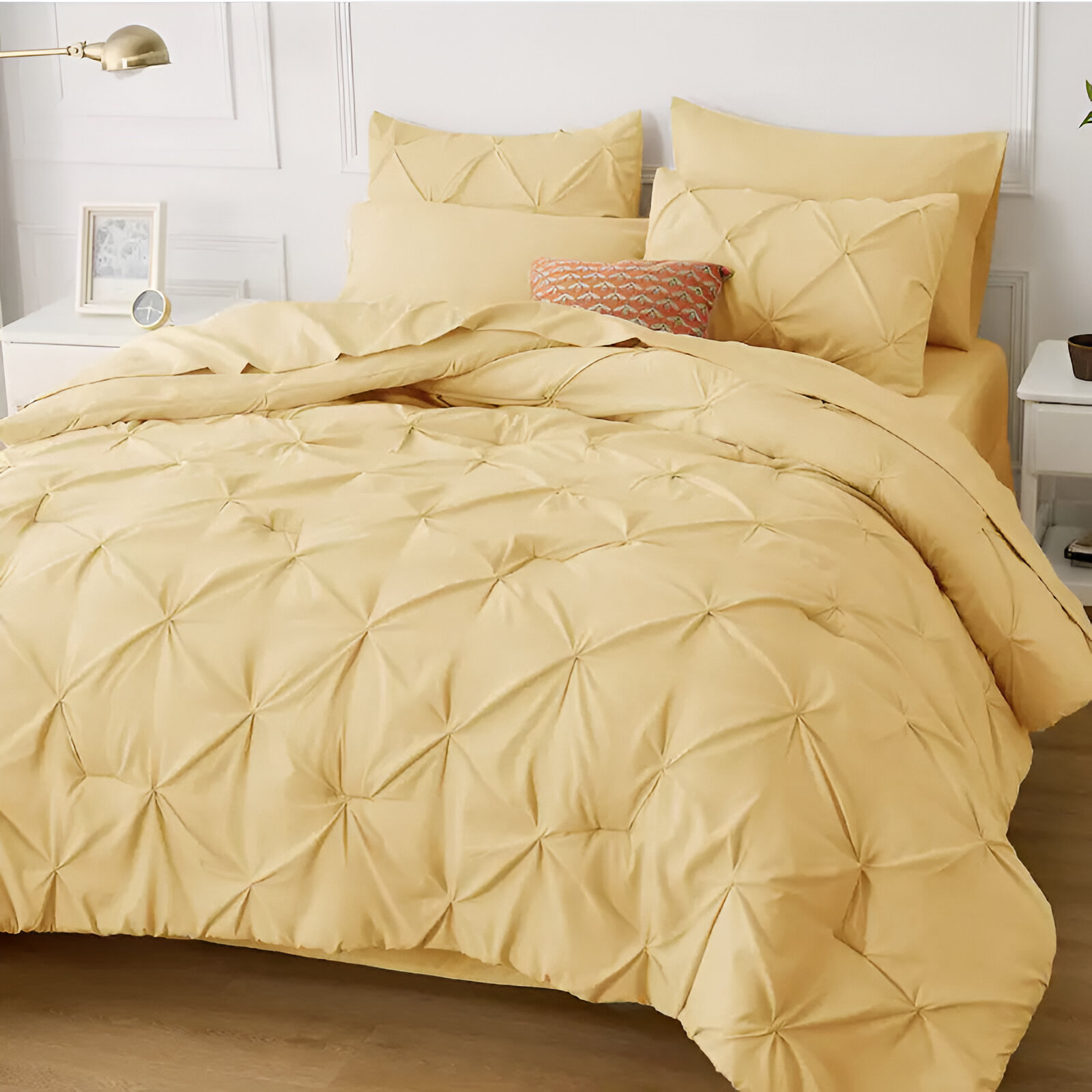 Pintuck Cross Pleated Duvet Set 
