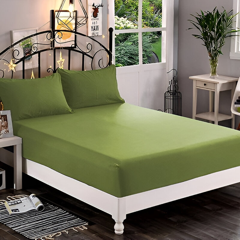 Fitted sheet in Fern Green