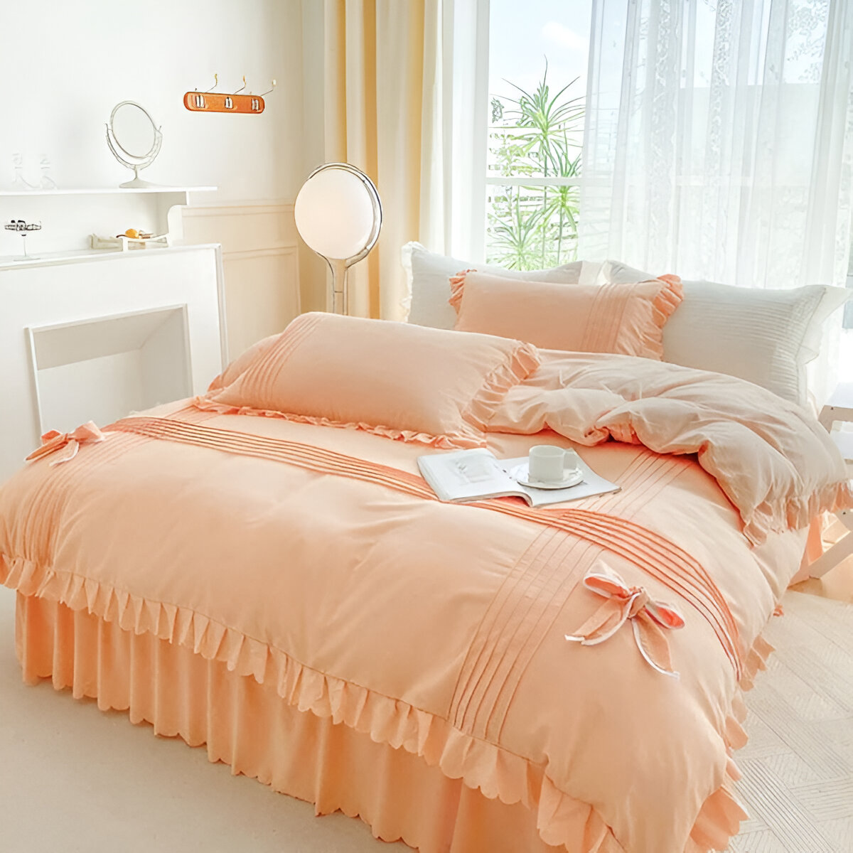 Duvet Set with Pleats and Ruffle