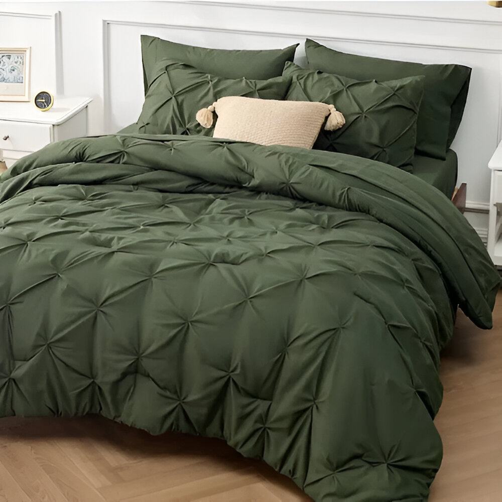 Pintuck Cross Pleated Duvet Set 